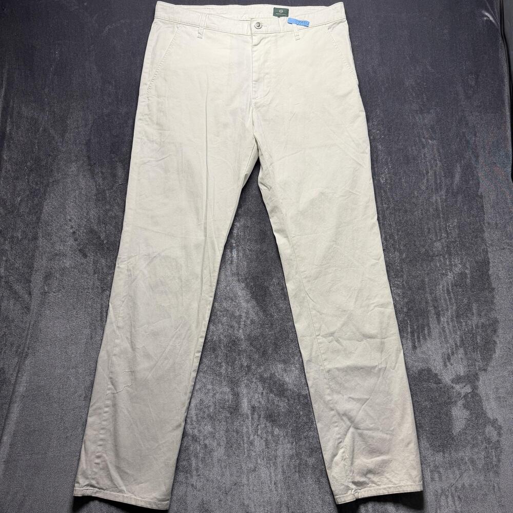 AG Green Label Pants Mens 34x32 White Straight Leg Stretch Chino Casual